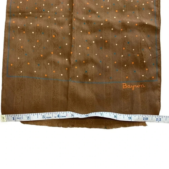 Bayron Brown Rectangle Polka Dot Scarf - Picture 3 of 5
